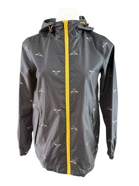 Joules Right as Rain Bee Print Rain Jacket Hooded Weatherproof Size 4